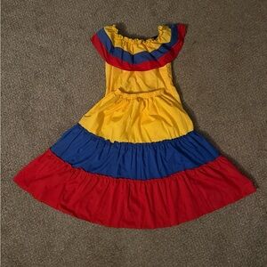 Colorful Kids Colombian Traditional Costume Dress